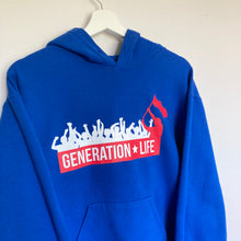 Charger l'image dans la galerie, Sweat à capuche bleu à imprimé usa (XS/S)