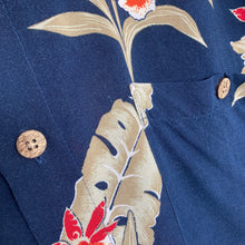 Charger l'image dans la galerie, Chemise hawaienne vintage bleu foncé (M)