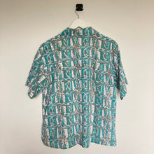 Charger l'image dans la galerie, Véritable et authentique chemise hawaïenne vintage Made in USA pour homme et pour femme - 100% coton couleur bleu clair turquoise