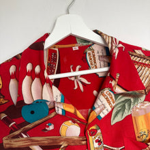 Charger l'image dans la galerie, Chemise hawaïenne vintage rouge « Cuba » (L/XL)
