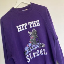 Charger l'image dans la galerie, Sweat vintage oversize violet 80’s à imprimé