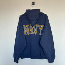 Charger l'image dans la galerie,     sweat vintage a capuche bleu marine navy usa
