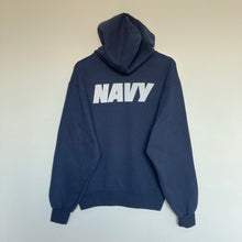 Charger l'image dans la galerie, sweat-vintage-a-capuche-bleu-usa-navy