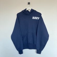 Charger l'image dans la galerie, sweat-vintage-a-capuche-bleu-usa-navy