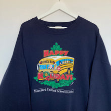 Charger l'image dans la galerie, sweat-vintage-de-noel-bleu-fonce-homme-2xl