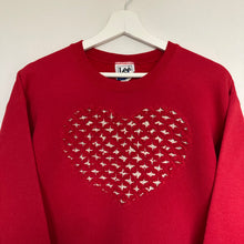 Charger l'image dans la galerie, sweat-vintage-de-noel-coeur-rouge-femme