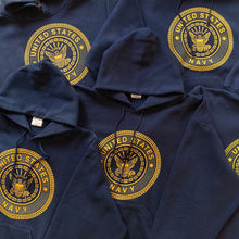Charger l'image dans la galerie,     sweats vintage a capuche bleu marine navy usa