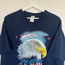 Charger l'image dans la galerie, t-shirt-bleu-marine-homme-vintage-imprime-aigle-usa-etats-unis
