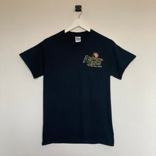 Charger l'image dans la galerie, t-shirt-noir-homme-vintage-imprime-au-dos-multicolore-graphique