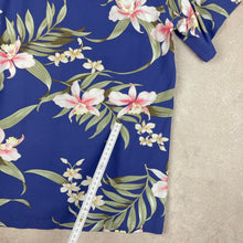 Charger l'image dans la galerie, chemise-aloha-made-in-hawaii-two-palms-bleue-homme

