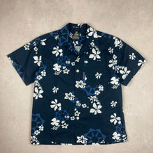 Charger l'image dans la galerie, chemise-hawaienne-a-fleurs-bleue-marine
