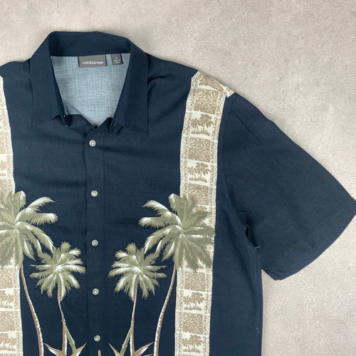chemise-hawaienne-a-fleurs-homme-noire-vintage
