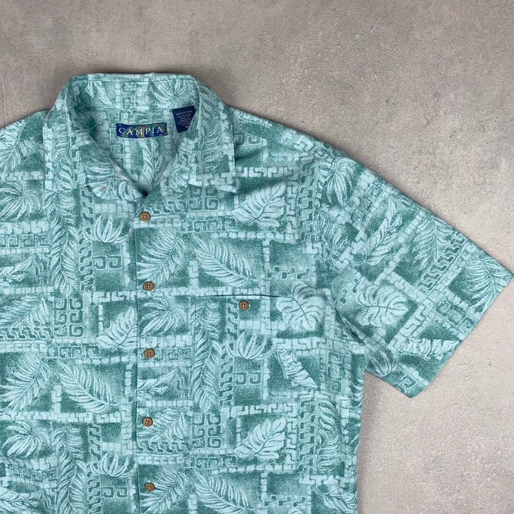 chemise-hawaienne-a-fleurs-homme-verte-bleue