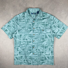Charger l&#39;image dans la galerie, chemise-hawaienne-a-fleurs-homme-verte-bleue
