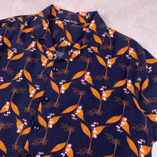 Charger l&#39;image dans la galerie, chemise-hawaienne-a-fleurs-marine-et-orange

