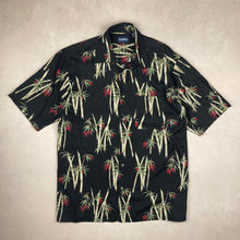 Charger l'image dans la galerie, chemise-hawaienne-a-fleurs-noire-vintage-homme
