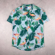 Charger l&#39;image dans la galerie, chemise-hawaienne-a-fleurs-old-navy-verte
