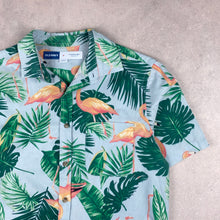 Charger l&#39;image dans la galerie, chemise-hawaienne-a-fleurs-old-navy-verte
