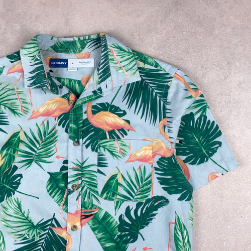 chemise-hawaienne-a-fleurs-old-navy-verte
