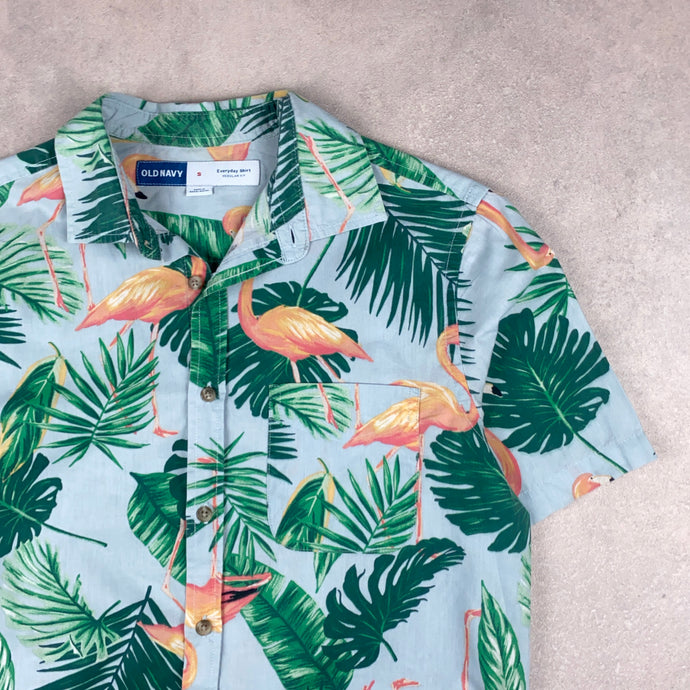 chemise-hawaienne-a-fleurs-old-navy-verte