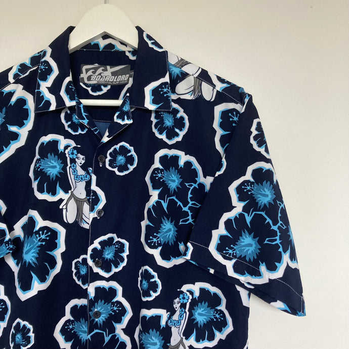     chemise-hawaienne-homme-vintage-a-fleurs-bleue