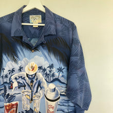 Charger l&#39;image dans la galerie,      chemise-hawaienne-homme-vintage-marque-big-dogs-bleue
