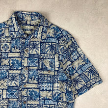 Charger l'image dans la galerie, chemise-hawaienne-vintage-a-fleurs-bleue-homme
