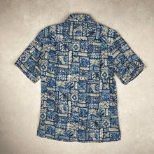 Charger l'image dans la galerie, chemise-hawaienne-vintage-a-fleurs-bleue-homme
