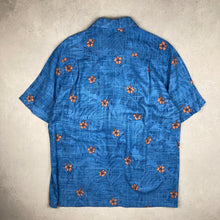 Charger l'image dans la galerie, chemise-hawaienne-vintage-a-fleurs-bleue-homme
