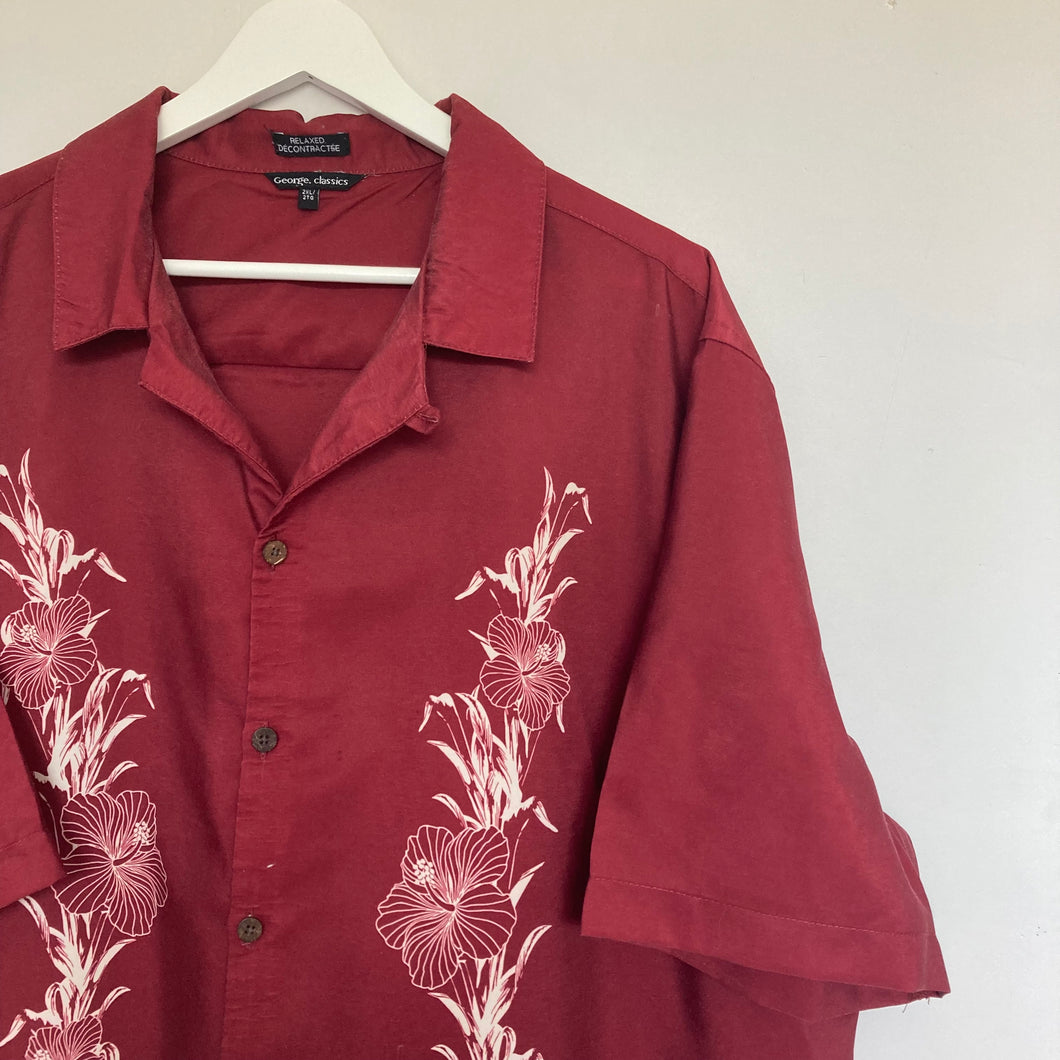      chemise-hawaienne-vintage-homme-a-fleurs-et-a-motifs-bordeaux