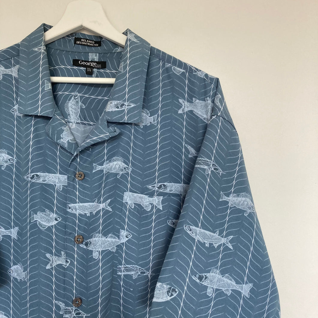     chemise-hawaienne-vintage-homme-a-motifs-bleue