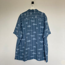 Charger l&#39;image dans la galerie,     chemise-hawaienne-vintage-homme-a-motifs-bleue
