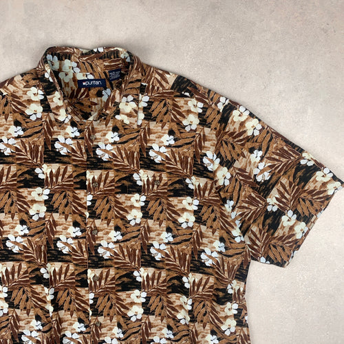 chemise-vintage-a-fleurs-marron