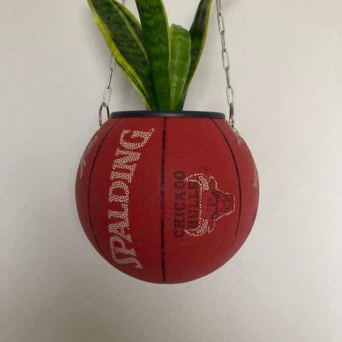 ballon-de-basket-pot-de-fleurs-spalding-chicago-bulls-vintage