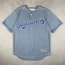 Charger l&#39;image dans la galerie, maillot-baseball-majestic-royals-kansas-city-chemise-mlb-gris
