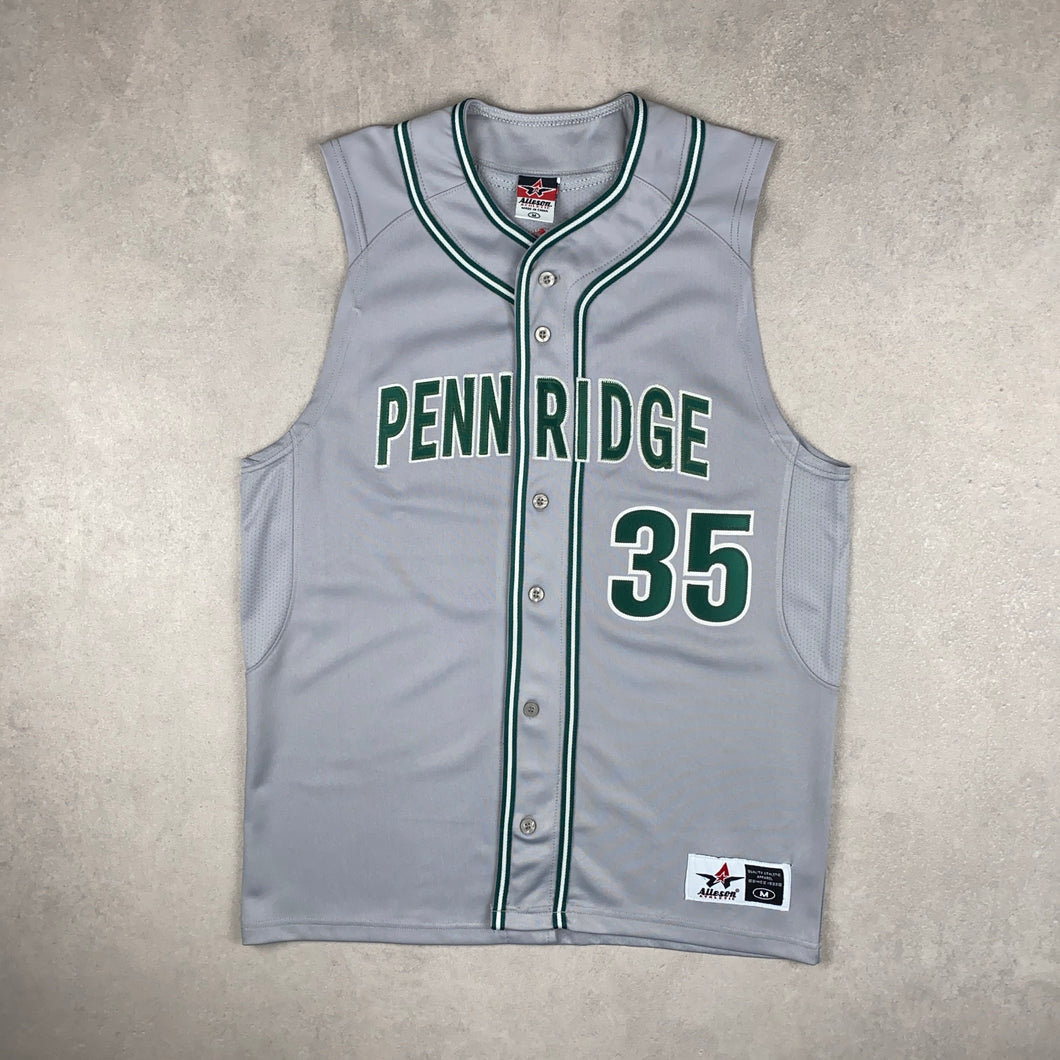 maillot-de-baseball-vintage-1990-universitaire-mlb-gris