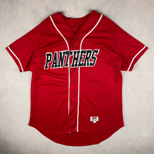 maillot-de-baseball-vintage-panthers-made-in-usa-chemise-rouge