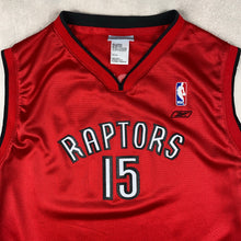 Charger l&#39;image dans la galerie, maillot-de-basket-reebok-vintage-raptors-carter-15-nba-rouge
