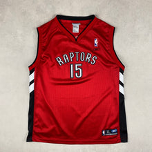 Charger l&#39;image dans la galerie, maillot-de-basket-reebok-vintage-raptors-carter-15-nba-rouge
