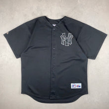 Charger l&#39;image dans la galerie, maillot-new-york-yankees-majestic-chemise-mlb-baseball-vintage-ny-noir
