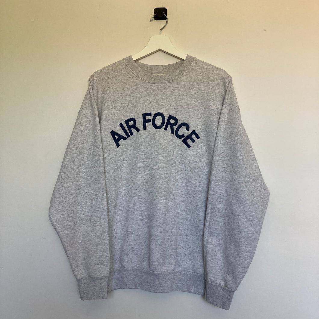     sweat-vintage-homme-gris-air-force-navy-made-in-usa