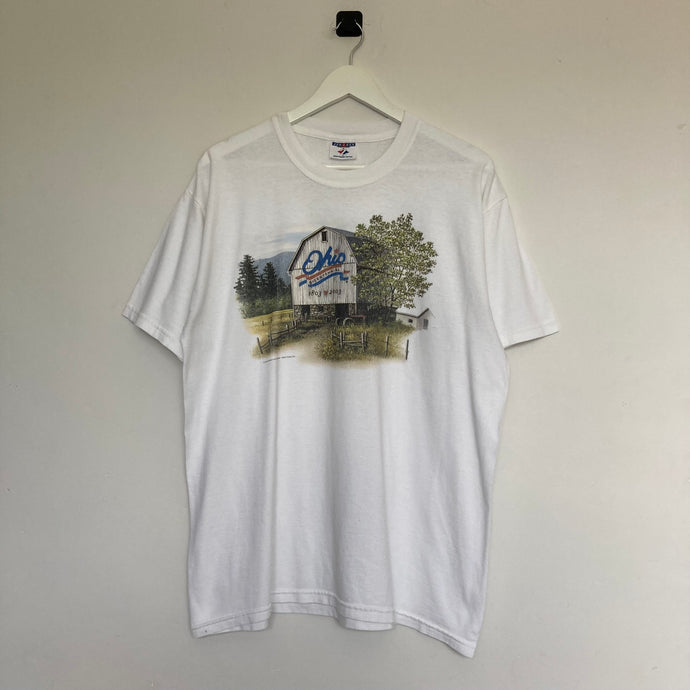     t-shirt-blanc-vintage-homme-imprime-graphique-ohio