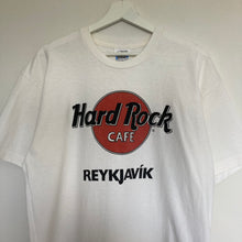 Charger l&#39;image dans la galerie,    t-shirt-homme-vintage-blanc-hard-rock-cafe-imprime-reykjavik
