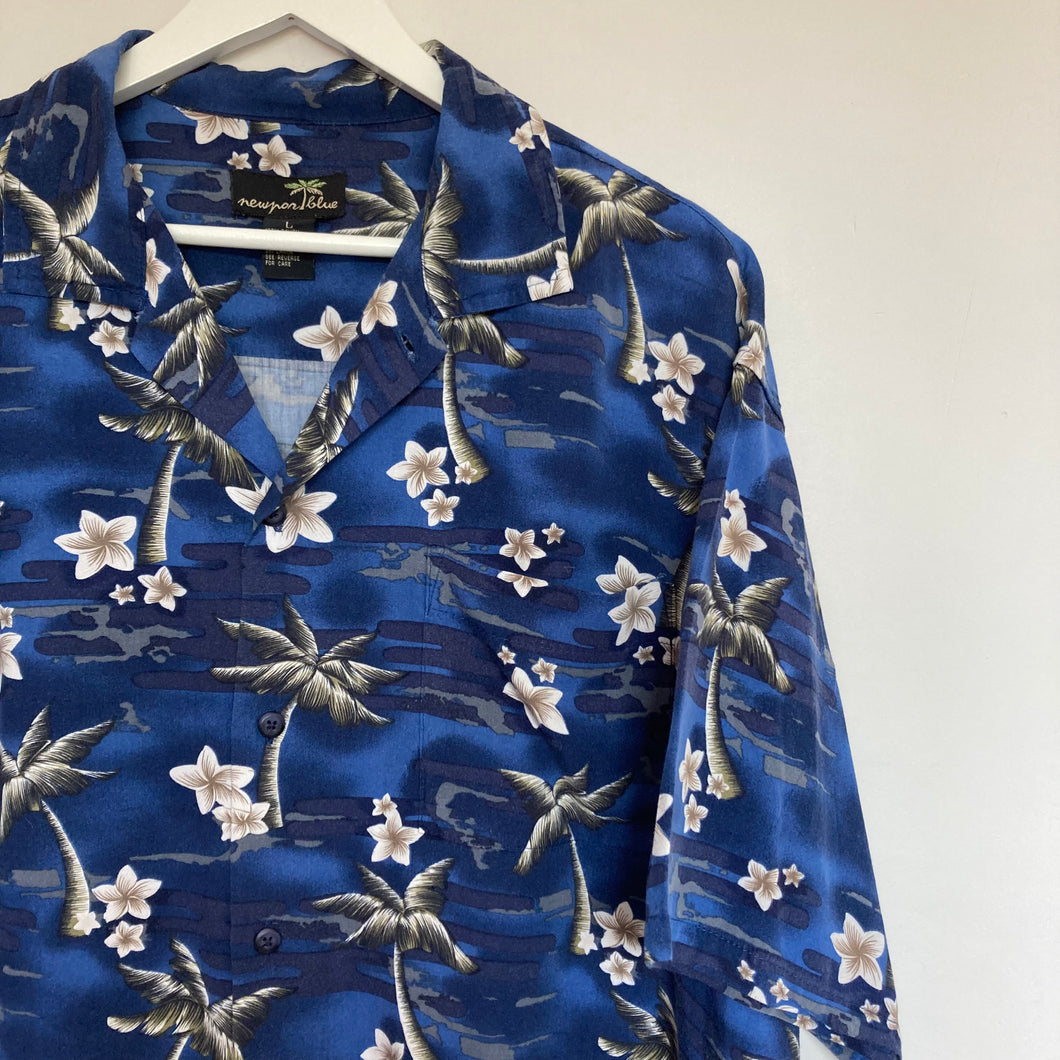 chemise-hawaienne-homme-vintage-bleue