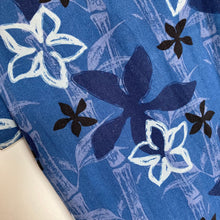 Charger l&#39;image dans la galerie, chemise-hawaienne-homme-vintage-en-soie-bleue
