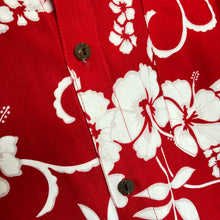 Charger l&#39;image dans la galerie,       chemise-hawaienne-vintage-homme-a-fleurs-rouge
