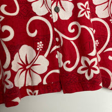 Charger l&#39;image dans la galerie, chemise-hawaienne-vintage-homme-quicksilver-rouge-et-blanche
