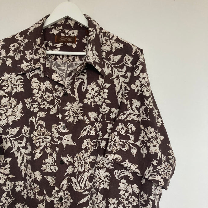 chemise-hawaienne-vintage-homme-soie-et-lin-motifs-fleurs