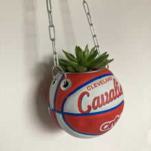 Charger l&#39;image dans la galerie, decoration-ballon-de-basket-transforme-en-pot-de-fleur-cavaliers-basketball-planter
