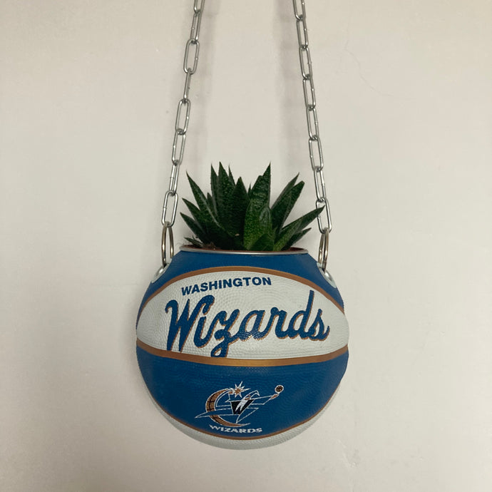 decoration-ballon-de-basket-transforme-en-pot-de-fleur-wizards-basketball-planter